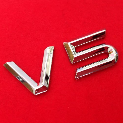 AutoScheich® V5 Emblem Zeichen Chrom Schriftzug Auto Aufkleber Motorhaube Kotflügel Logo 3D von AutoScheich