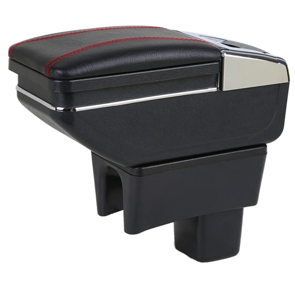 Leder Auto Mittelkonsole Armlehne Box für Suzuki Swift 2005~2021 Innenteile Armlehnen Aufbewahrungsbox (Black) von SZSS-CAR