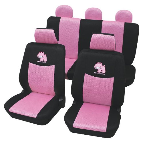 PETEX 24974822 Sitzbezugset, 11- teilig, Pink von Autoartikelshop
