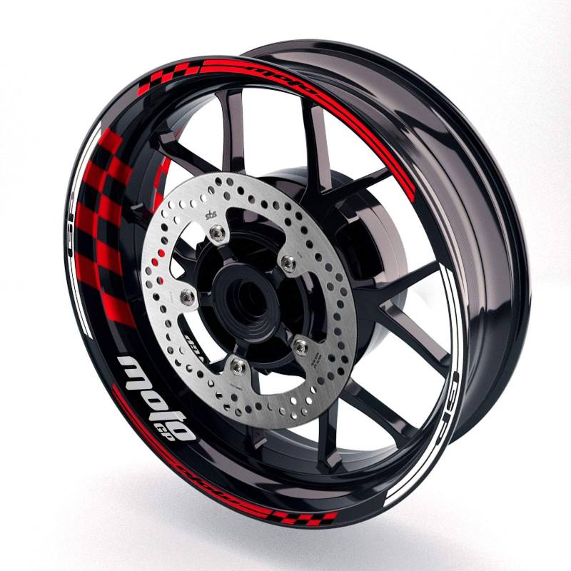 Autobahn88 Motorrad 17 Zoll Felgenaufkleber Kit kompatibel mit Suzuki GSF650 GSF600 Bandit (1995-2012) (Stil: GP01-Red) von Autobahn88