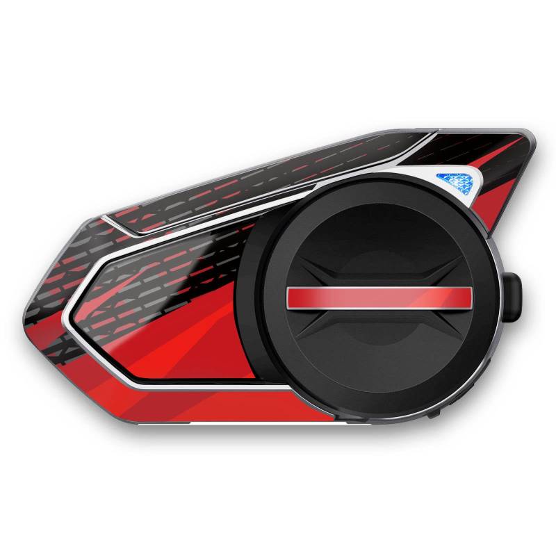 Autobahn88 Motorrad Bluetooth Headset Schutzhülle Skin Decal Kit Kompatibel mit Sena 30K (Stil: Rot Schwarz Zag) von Autobahn88
