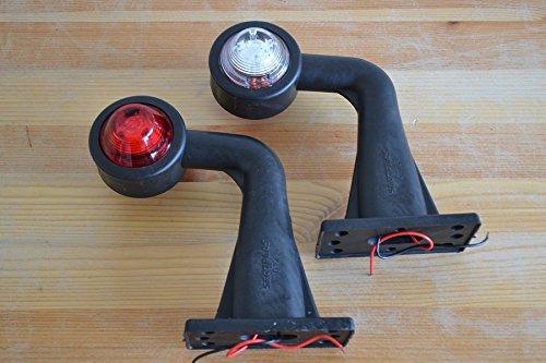 2x LED 12/24V Umrissleuchte Begrenzungsleuchte Positionsleuchte Rot Weiss 0123 von Autobits