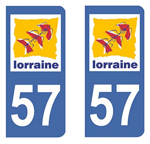 Autocollant-immatriculation Paar Wandtattoo Nummernschild 57 – Moselle von Autocollant-immatriculation