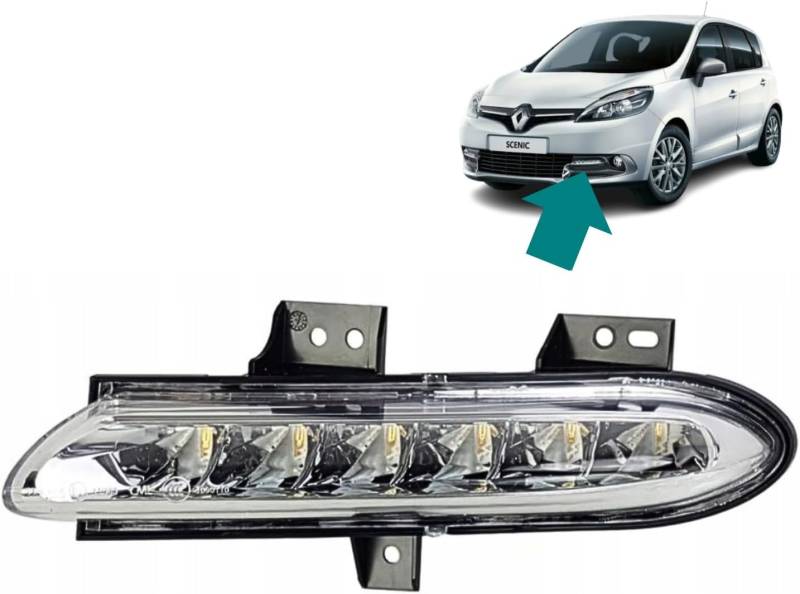 Autocraft Tagfahrlicht links (Fahrerseite) LED kompatibel mit Renault Grand Scénic 3 Scenic 3 (2012-2016) 266055004R von Autocraft