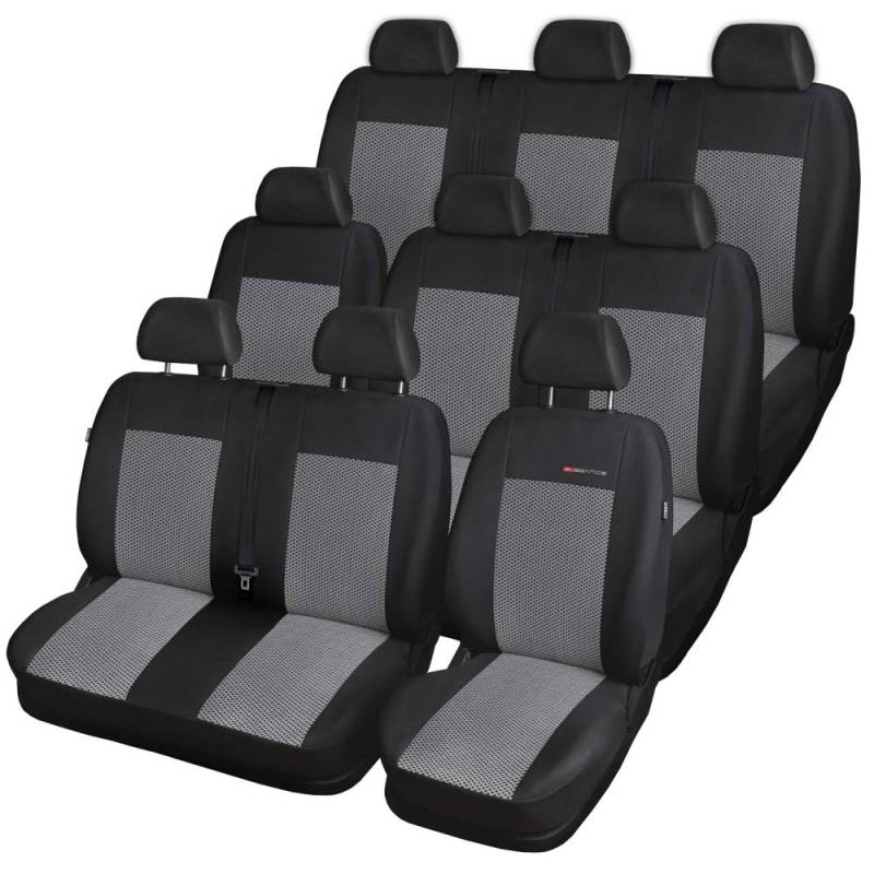 P2 Sitzbezüge für Ford Transit Custom BUS 9-Sitzer ab 2012, Grau von Auto-Dekor