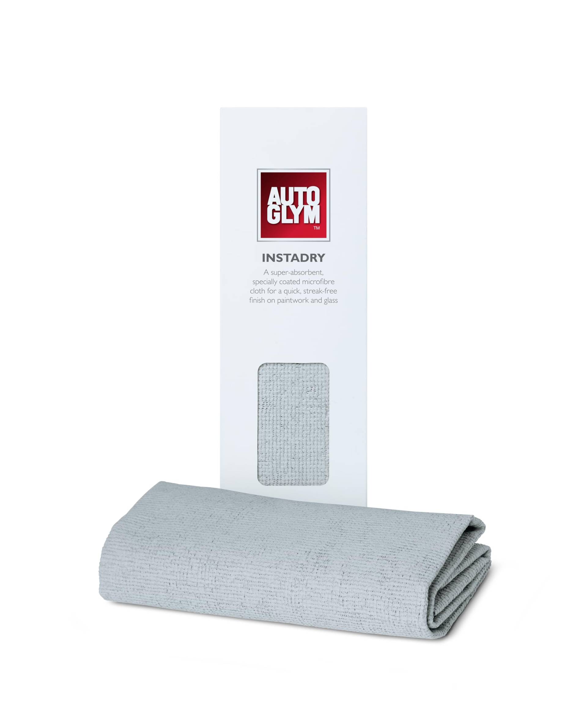 Autoglym InstaDry beschichtetes Microfaser-Trockentuch, Ultra-absorbierendes Wischtuch für die Reinigung von Fahrzeuginnenräumen & zum Waschen und Aufpolieren von Scheiben, 50 cm x 44 cm - Grau von Autoglym