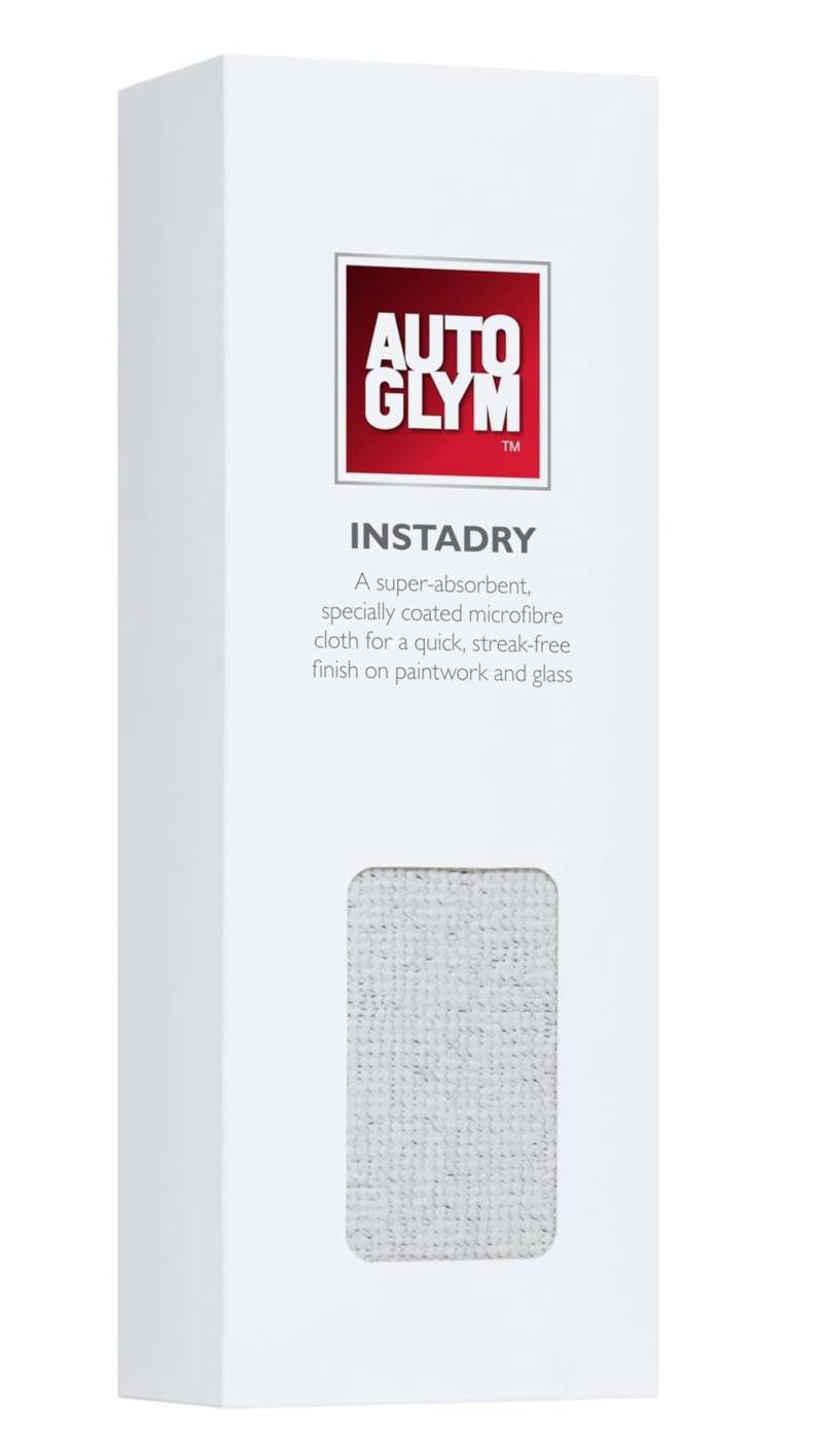 Autoglym InstaDry beschichtetes Microfaser-Trockentuch, Ultra-absorbierendes Wischtuch für die Reinigung von Fahrzeuginnenräumen & zum Waschen und Aufpolieren von Scheiben, 50 cm x 44 cm - Grau von Autoglym
