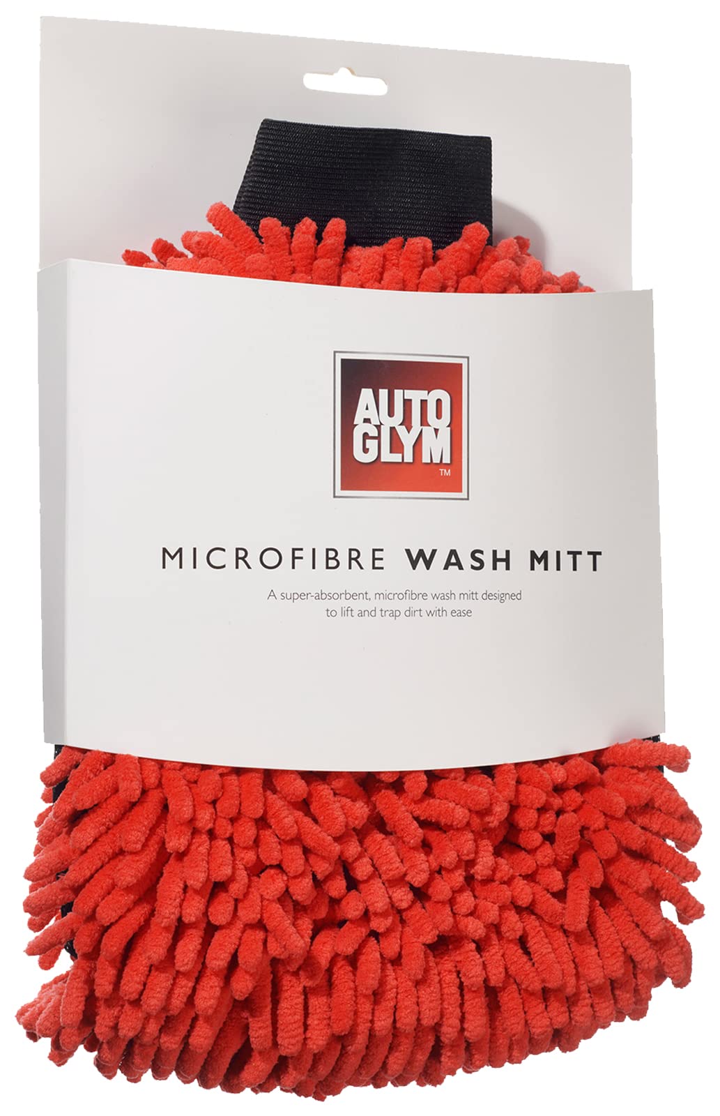 Autoglym Mikrofaser-Waschhandschuh, Ultra saugfähiges, tragbares Auto-Reinigungstuch, Deluxe Autowaschschwamm für die Fahrzeugaußenwäsche in Einheitsgröße, Autoschwamm - Rot von Autoglym
