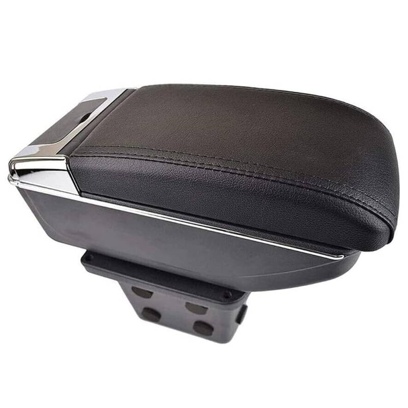 Armlehne Mittelkonsole Mittelarmlehne Auto Organizer Armlehnenbox Kompatibel Mit Hyundai Getränkehalter Becherhalter 7 USB Ladeanschluss Doppelschicht Leder Schwarz Autohobby von Autohobby