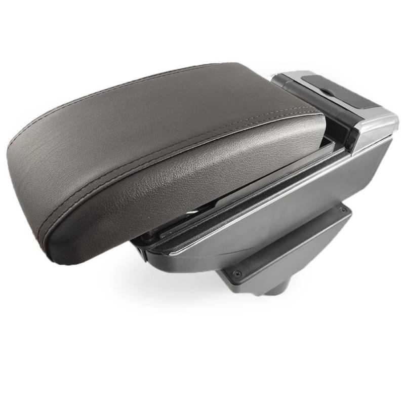 Armlehne Mittelkonsole Mittelarmlehne Auto Organizer Armlehnenbox Kompatibel Mit Hyundai i20 2009-2014 Getränkehalter Becherhalter 7 USB Ladeanschluss Doppelschicht Leder Schwarz Autohobby von Autohobby