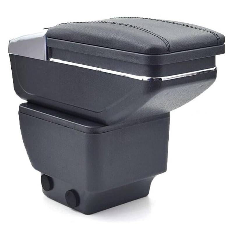 Armlehne Mittelkonsole Mittelarmlehne Auto Organizer Armlehnenbox Kompatibel Mit Mazda 2 II Schrägheck 2008-2013 Getränkehalter Becherhalter Aschenbecher 3D Drehbar Leder Schwarz Autohobby von Autohobby