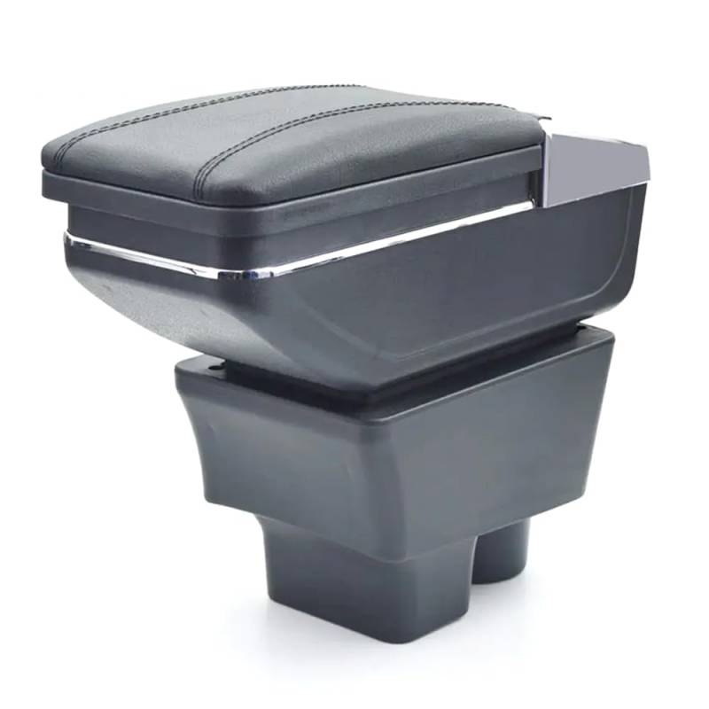 Armlehne Mittelkonsole Mittelarmlehne Auto Organizer Armlehnenbox Kompatibel Mit Skoda Fabia II 2 2007-2014 Getränkehalter Becherhalter Aschenbecher 3D Drehbar Leder Schwarz Autohobby von Autohobby