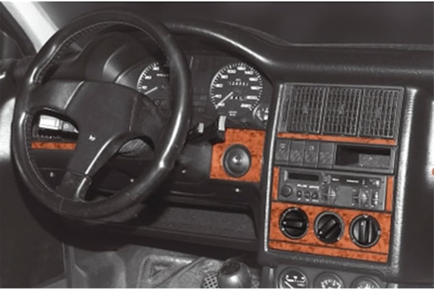 AUTOKLEIDUNG® Cockpit Dekor kompatibel mit Audi 80/90 (B4) Baujahr 10/1986-01/1995 11 Teile | 3D Wurzelholz Optik von Autokleidung