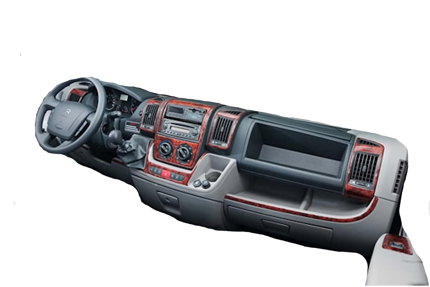 AUTOKLEIDUNG® Cockpit Dekor kompatibel mit Fiat Ducato ab Baujahr 02/2006 22 Teile | 3D Walnuss Optik von Autokleidung