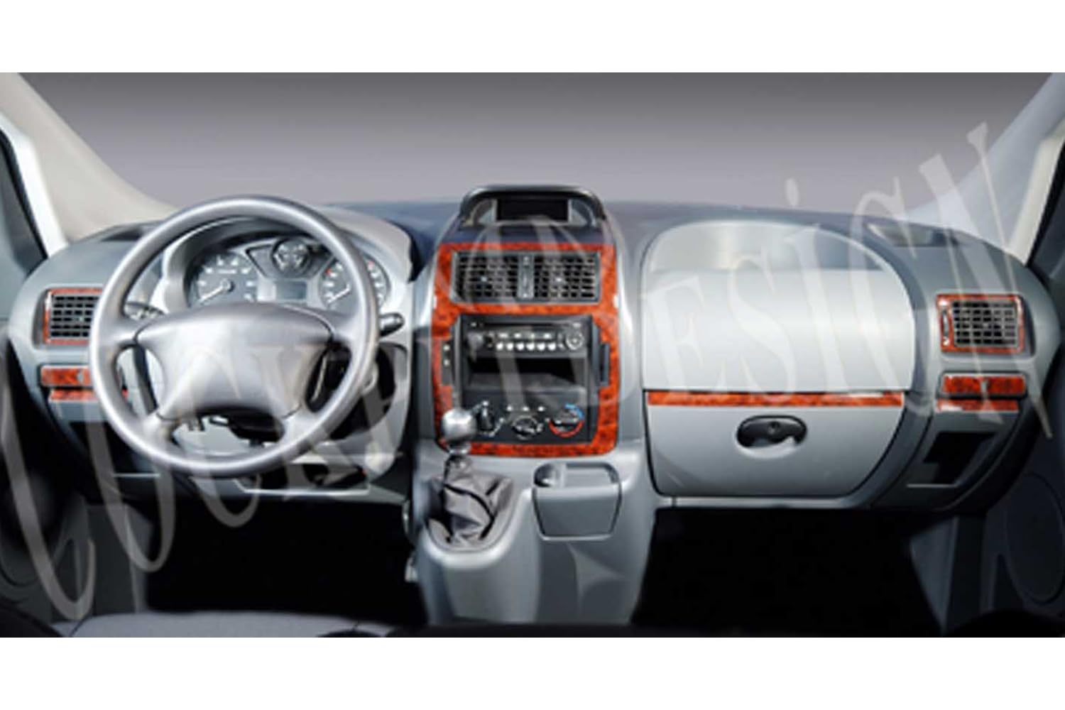 AUTOKLEIDUNG® Cockpit Dekor kompatibel mit Fiat Scudo/Expert/Jumpy ab Baujahr 01/2007 12 Teile | 3D Aluminium Optik von Autokleidung