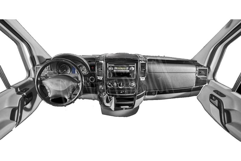 AUTOKLEIDUNG® Cockpit Dekor kompatibel mit Mercedes Sprinter/Volt/Crafter ab Baujahr 04/2006 40 Teile | 3D Wurzelholz Optik von Autokleidung