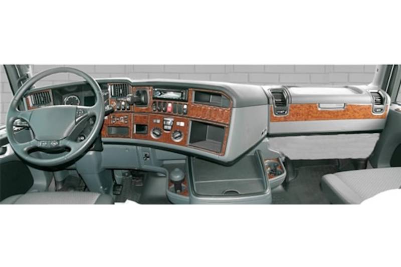 AUTOKLEIDUNG® Cockpit Dekor kompatibel mit Scania R Serie ab Baujahr 10/2009 54 Teile | 3D Wurzelholz Optik von Autokleidung