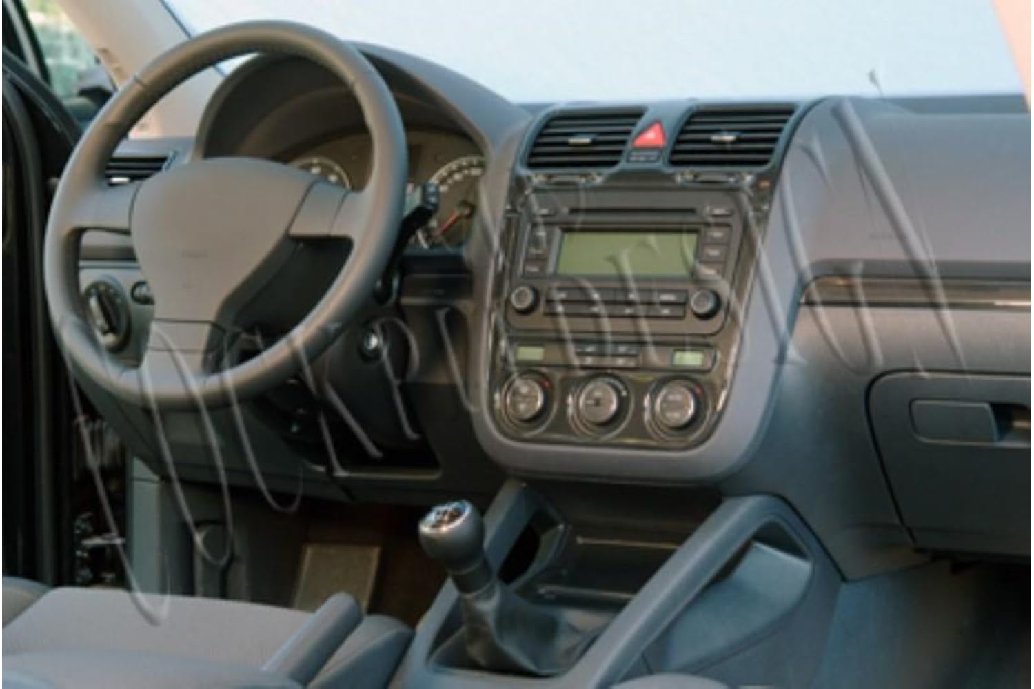 AUTOKLEIDUNG® Cockpit Dekor kompatibel mit Volkswagen Golf V Plus ab Baujahr 12/2004 16 Teile | 3D Walnuss Optik von Autokleidung