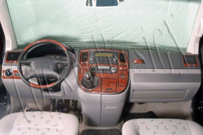 AUTOKLEIDUNG® Cockpit Dekor kompatibel mit Volkswagen T5 Multivan Baujahr 08/2003-08/2009 22 Teile | 3D Carbon Dark Optik von Autokleidung