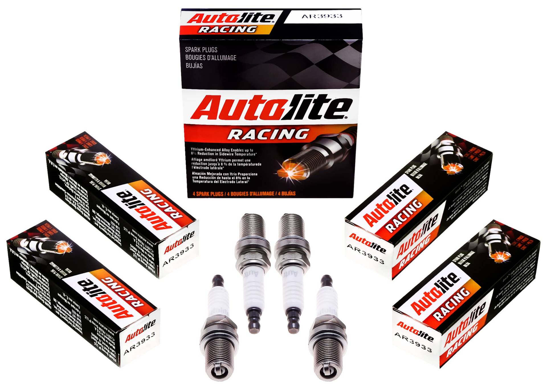 Autolite AR3933-4PK High Performance Racing Zündkerze, nicht widerstehend, 4 Stück von Autolite