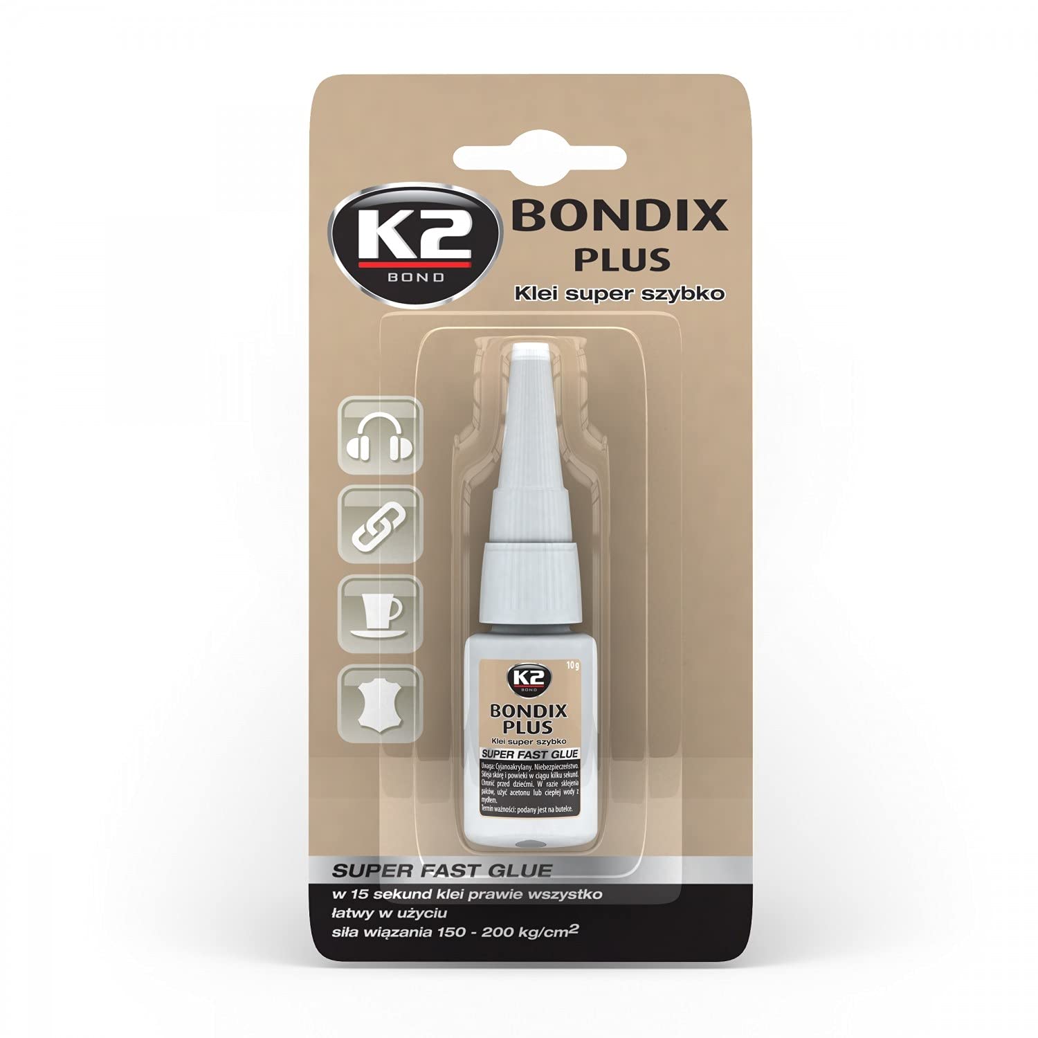 K2 Bondix Plus Kleber | 10 g | Kleber einer einzigen Komponente | Wirkt sofort | Lässt sich alle glatten Oberflächen verbinden | Super schneller Kleber | 10 Gramm von Autolive
