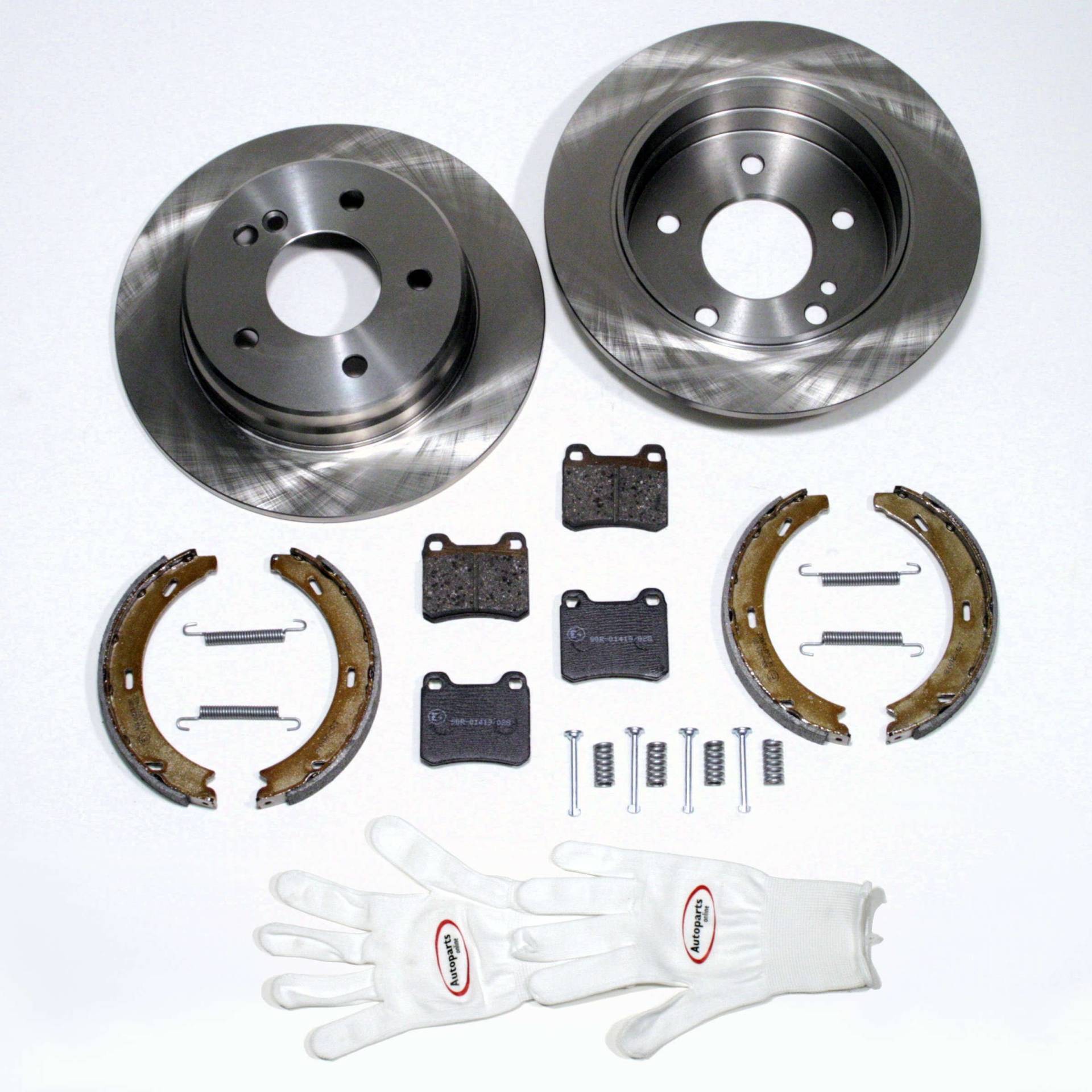 Autoparts-Online Set 60001785 Bremsscheiben + Bremsbeläge + Handbremsbacken + Zubehör für hinten/die Hinterachse Autoparts-Online Set 60001785 Bremsscheiben + Bremsbeläge + Handbremsbacken + Zubehör für hinten/die Hinterachse von Autoparts-Online