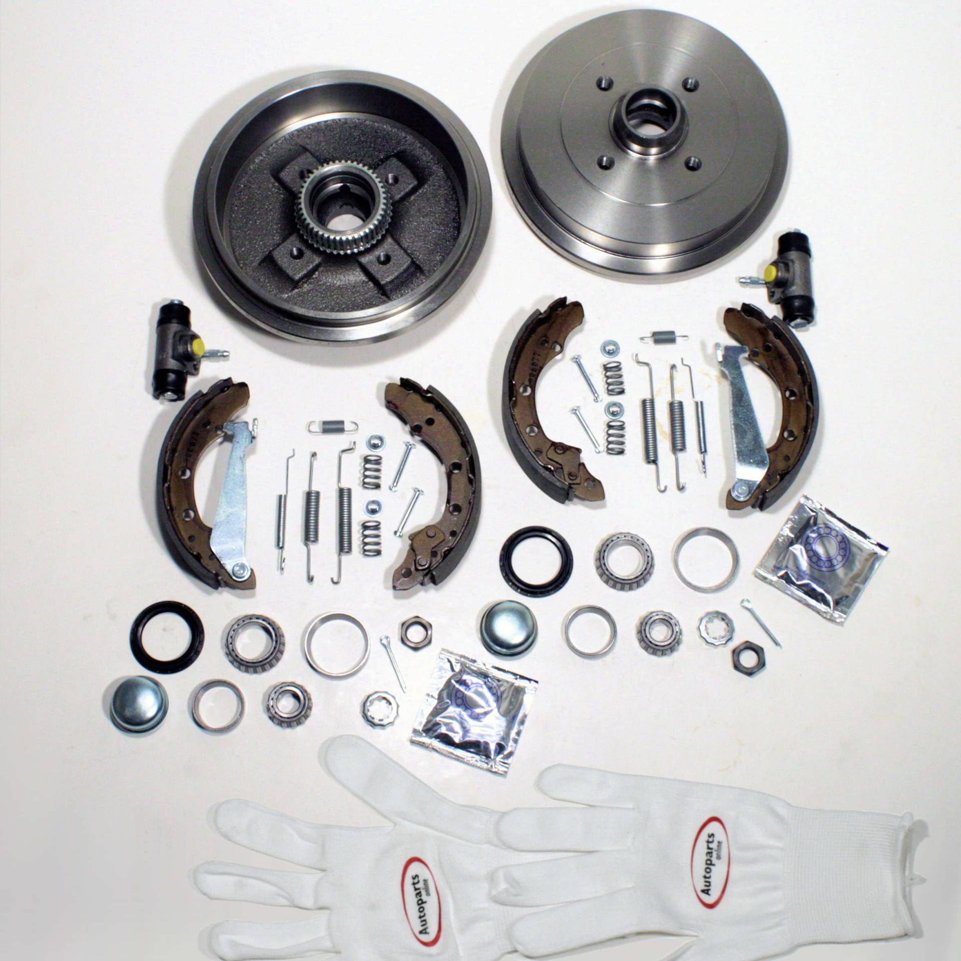 Autoparts-Online Set 60003495 Bremstrommel Bremsen Kit mit ABS hinten von Autoparts-Online
