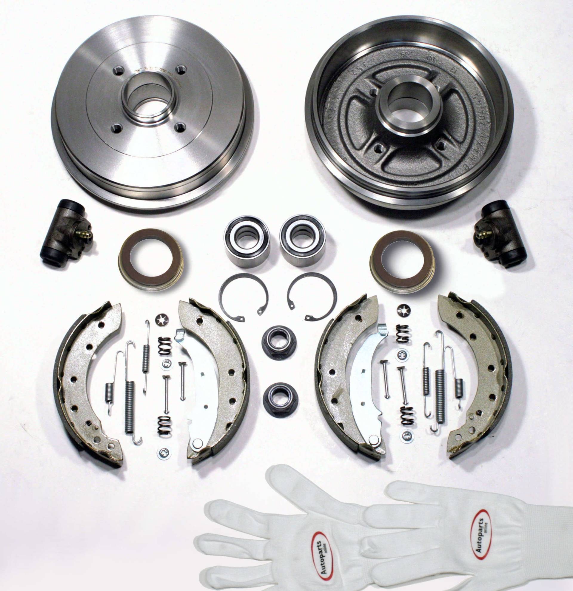Autoparts-Online Set 60003729 Bremstrommeln Bremsen Kit mit ABS-Ringen + Radlager hinten Autoparts-Online Set 60003729 Bremstrommeln Bremsen Kit mit ABS-Ringen + Radlager hinten von Autoparts-Online