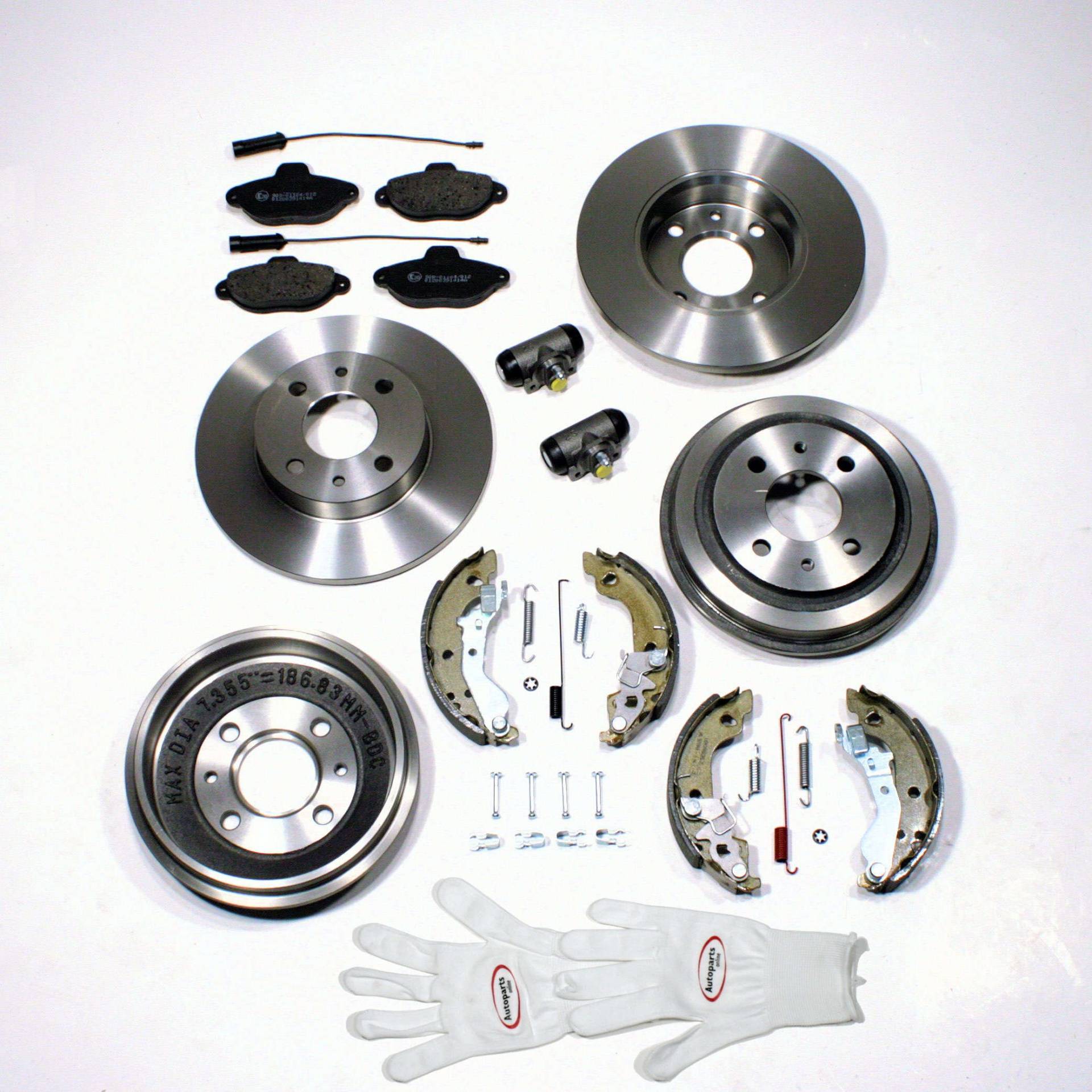 Autoparts-Online Set 60003805 Bremstrommel + Bremsscheiben/Bremsen Set vorne + hinten von Autoparts-Online