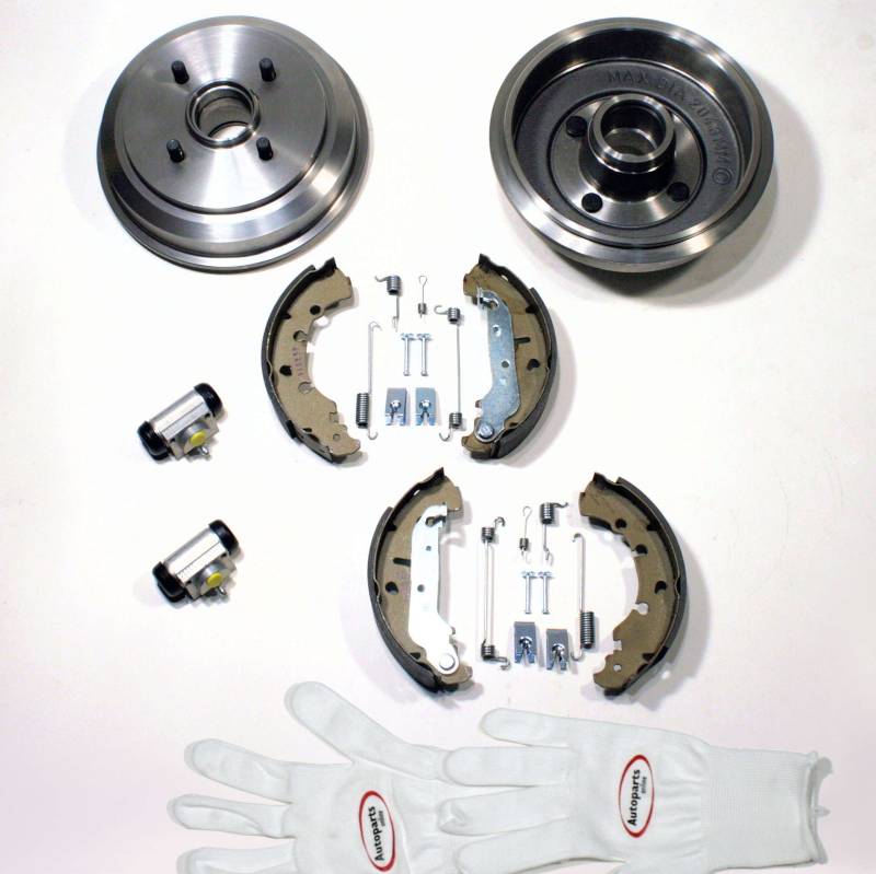 Autoparts-Online Set 60003876 Bremstrommel/bremsen Set + Radbremszylinder + Zubehör hinten von Autoparts-Online