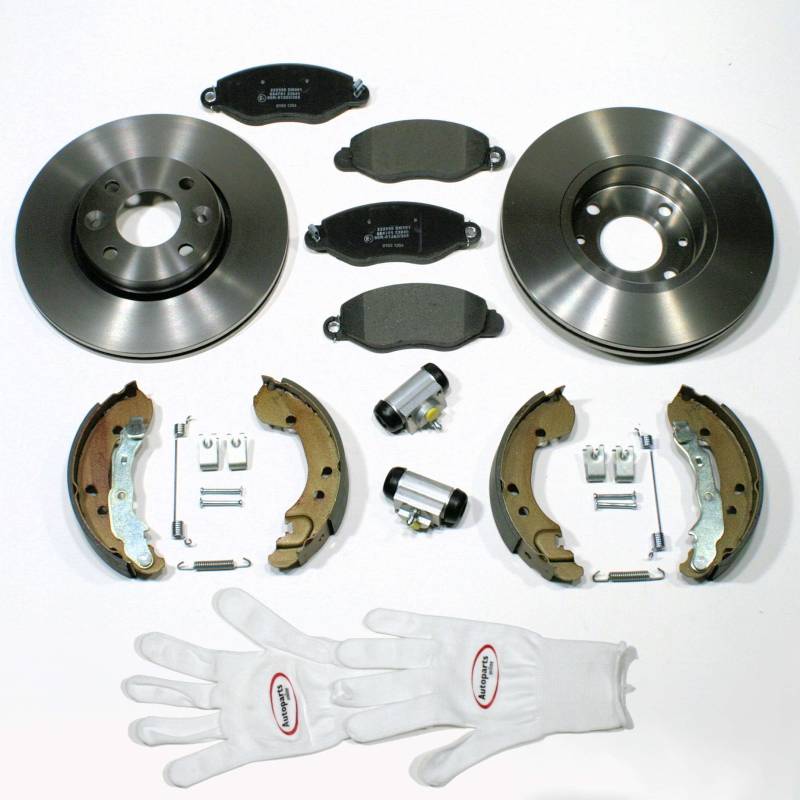 Autoparts-Online Set 60004171 Bremsscheiben/Bremsen + Bremsbacken Set vorne + hinten von Autoparts-Online