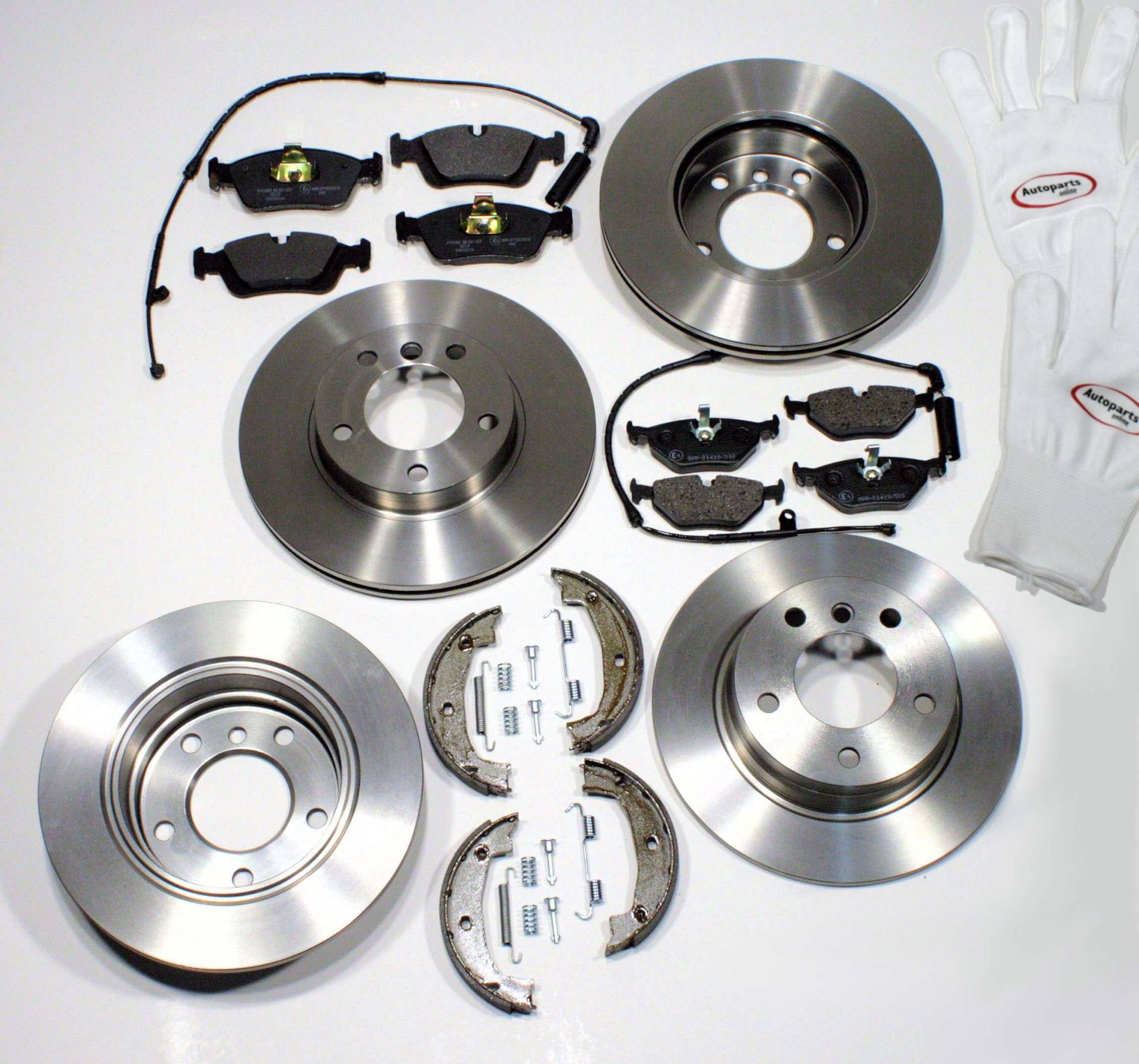 Autoparts-Online Set 60007310 Bremsscheiben/Bremsen + Bremsbeläge Handbremsbacken Zubehör für vorne + hinten Autoparts-Online Set 60007310 Bremsscheiben/Bremsen + Bremsbeläge Handbremsbacken Zubehör für vorne + hinten von Autoparts-Online