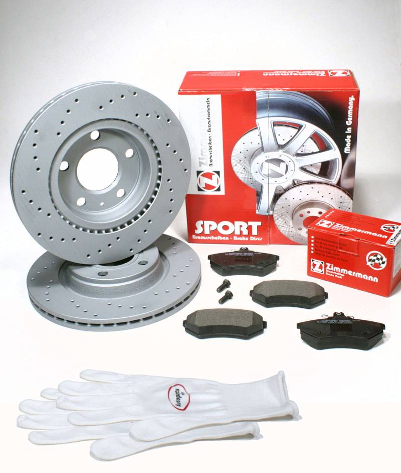 Autoparts-Online Set 60008535 Zimmermann Sport Bremsscheiben COAT Z gelocht 280 mm/Bremsen + Bremsbeläge vorne von Autoparts-Online