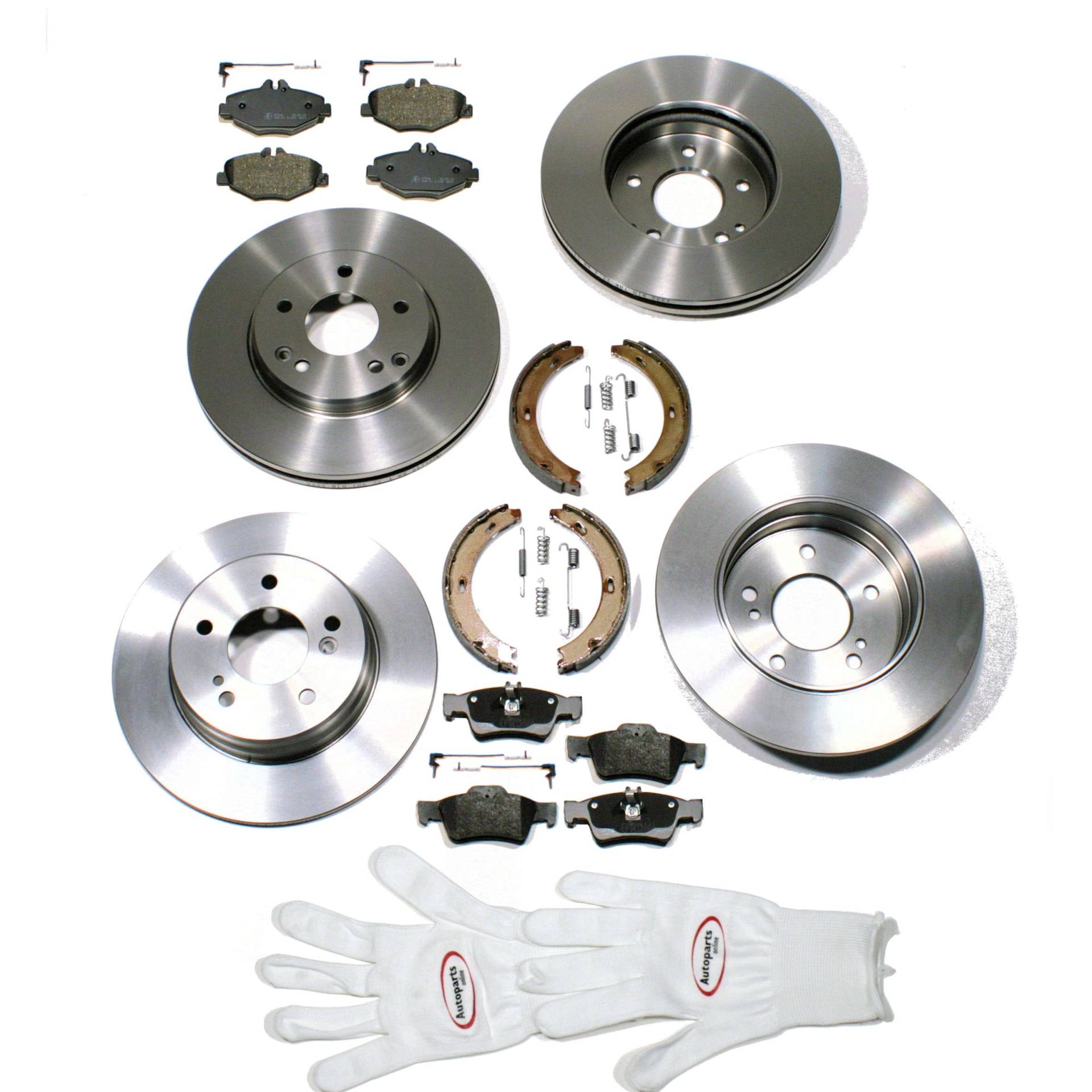 Autoparts-Online Set 60008779 Bremsscheiben/Bremsen + Bremsbeläge + Handbremsbacken + Zubehör für vorne + hinten Autoparts-Online Set 60008779 Bremsscheiben/Bremsen + Bremsbeläge + Handbremsbacken + Zubehör für vorne + hinten von Autoparts-Online