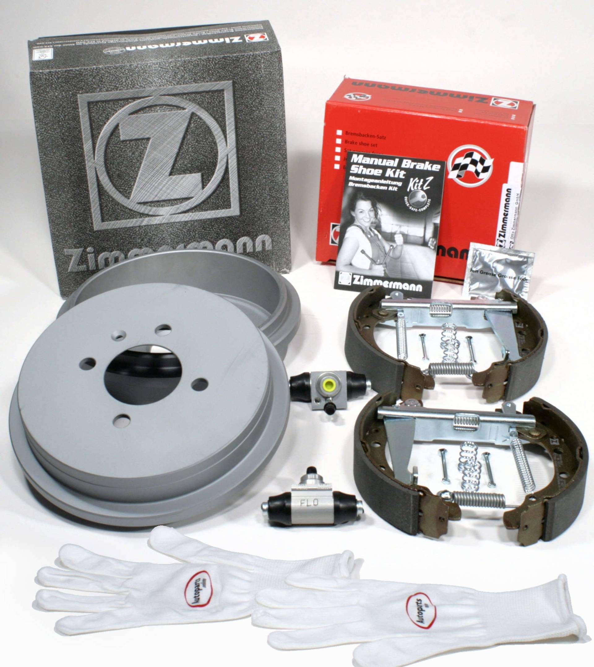 Autoparts-Online Set 60010769 Zimmermann Bremstrommeln Coat Z + Bremsbacken Kit Z vormontiert/einbaufertig + Radbremszylinder für hinten/für die Hinterachse von Autoparts-Online
