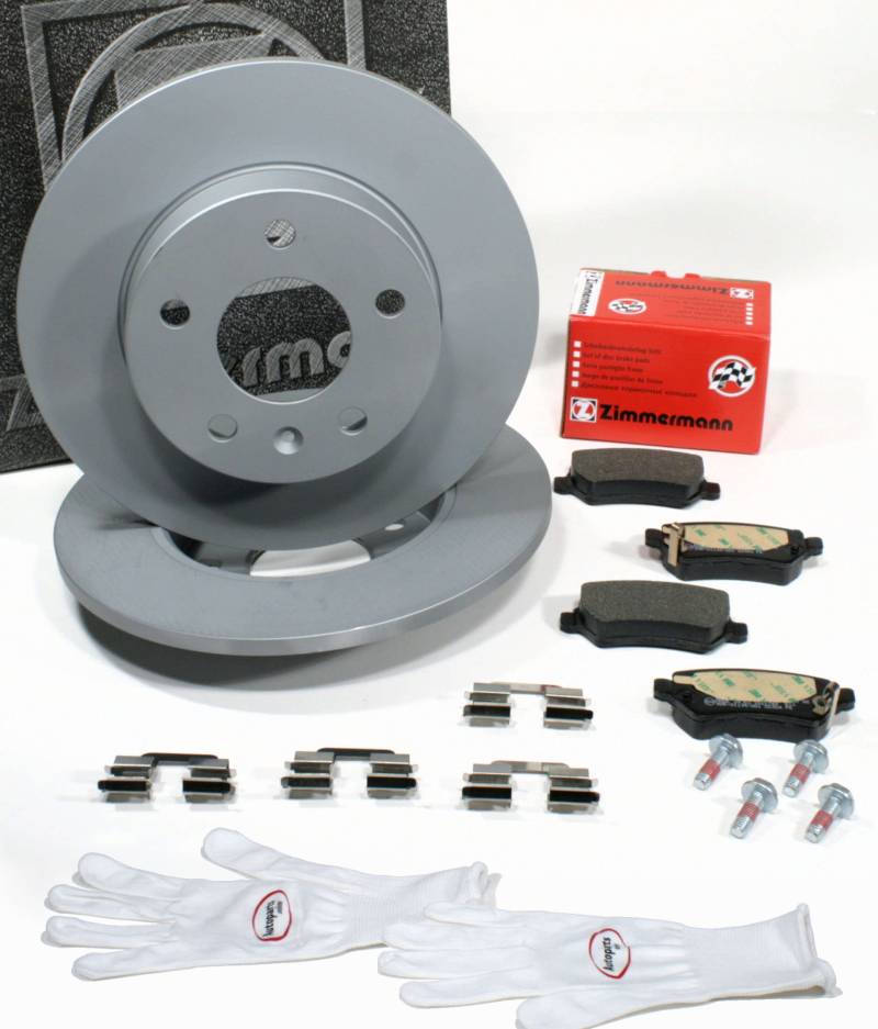 Autoparts-Online Set 60012066 Zimmermann Bremsscheiben Coat Z/Bremsen + Bremsbeläge für hinten/die Hinterachse von Autoparts-Online