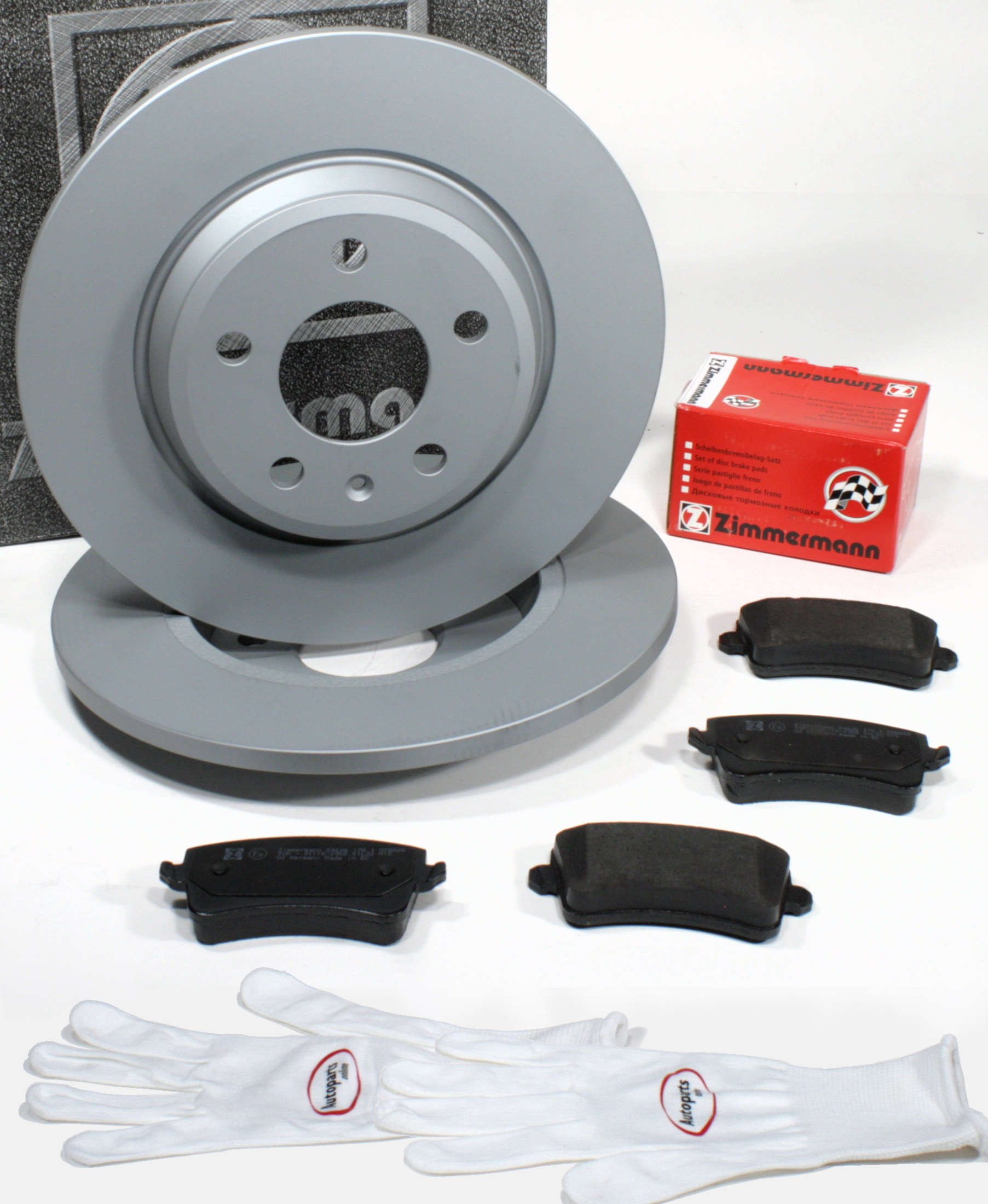 Autoparts-Online Set 60012140 Zimmermann Bremsscheiben 1KW Coat Z/Bremsen + Bremsbeläge für hinten/die Hinterachse von Autoparts-Online