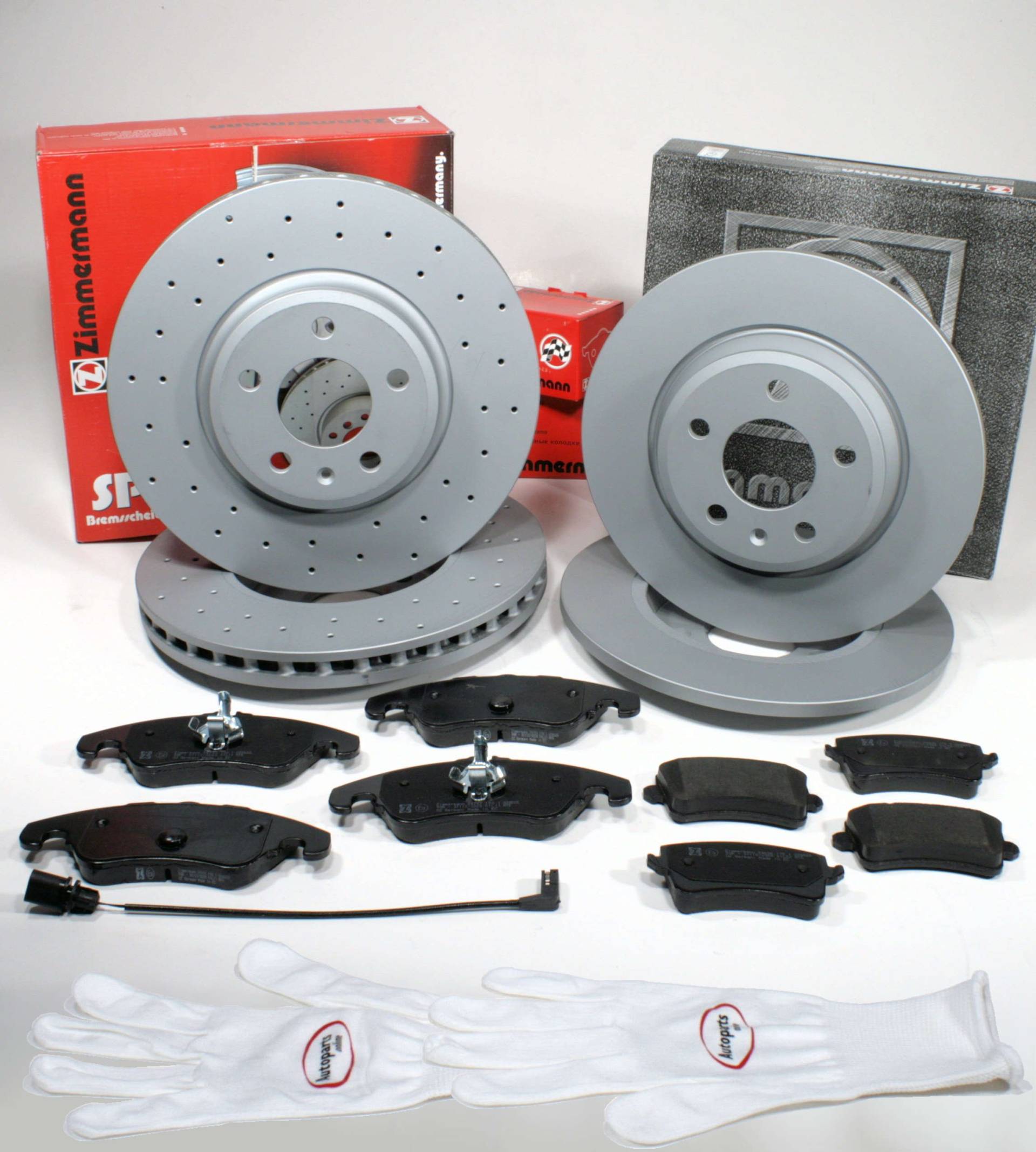 Autoparts-Online Set 60012157 Zimmermann Bremsscheiben 1LA,1KW Coat Z/Bremsen + Bremsklötze für vorne + hinten von Autoparts-Online