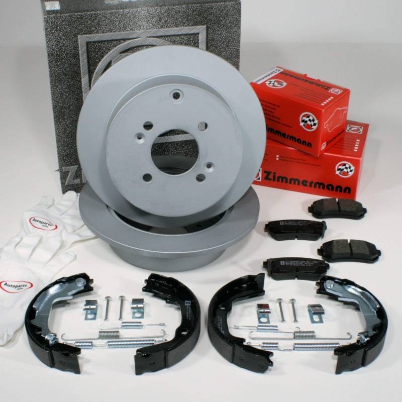 Autoparts-Online Set 60014744 Zimmermann Bremsscheiben 262 mm Coat Z Bremsen Bremsbeläge Handbremsbacken Zubehör für hinten die Hinterachse von Autoparts-Online