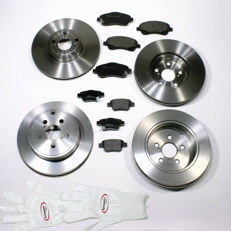 Autoparts-Online Set 60016123 Bremsscheiben belüftet Bremsen Bremsbeläge für vorne hinten von Autoparts-Online