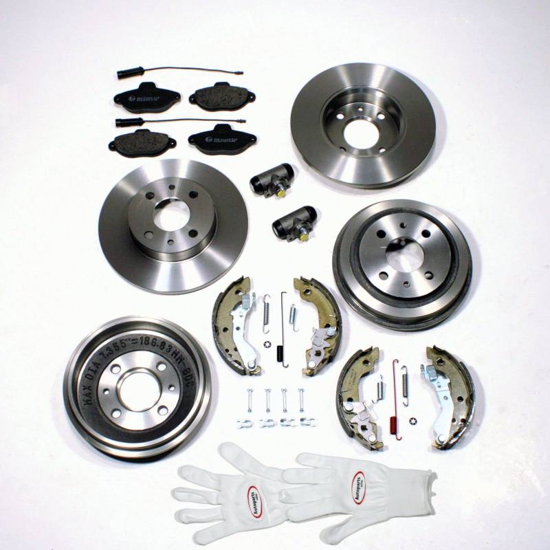 Autoparts-Online Set 60016190 Bremsscheiben Bremsen Set vorne Bremstrommeln Bremsbacken Zubehör für hinten von Autoparts-Online