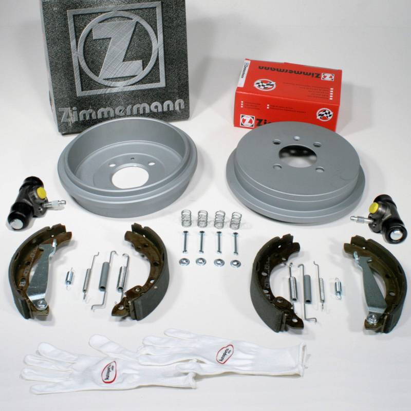 Autoparts-Online Set 60016228 Zimmermann Bremstrommeln Bremsen Bremsbacken Zubehör Radzylinder für hinten die Hinterachse von Autoparts-Online