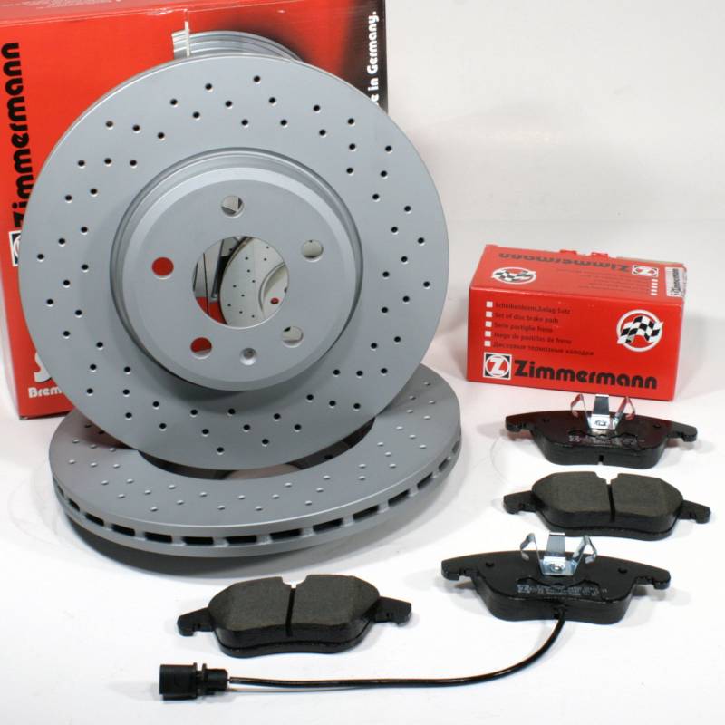 Autoparts-Online Zimmermann Sport Bremsscheiben 1LT gelocht Coat Z/Bremsen + Bremsbeläge für vorne/die Vorderachse von Autoparts-Online