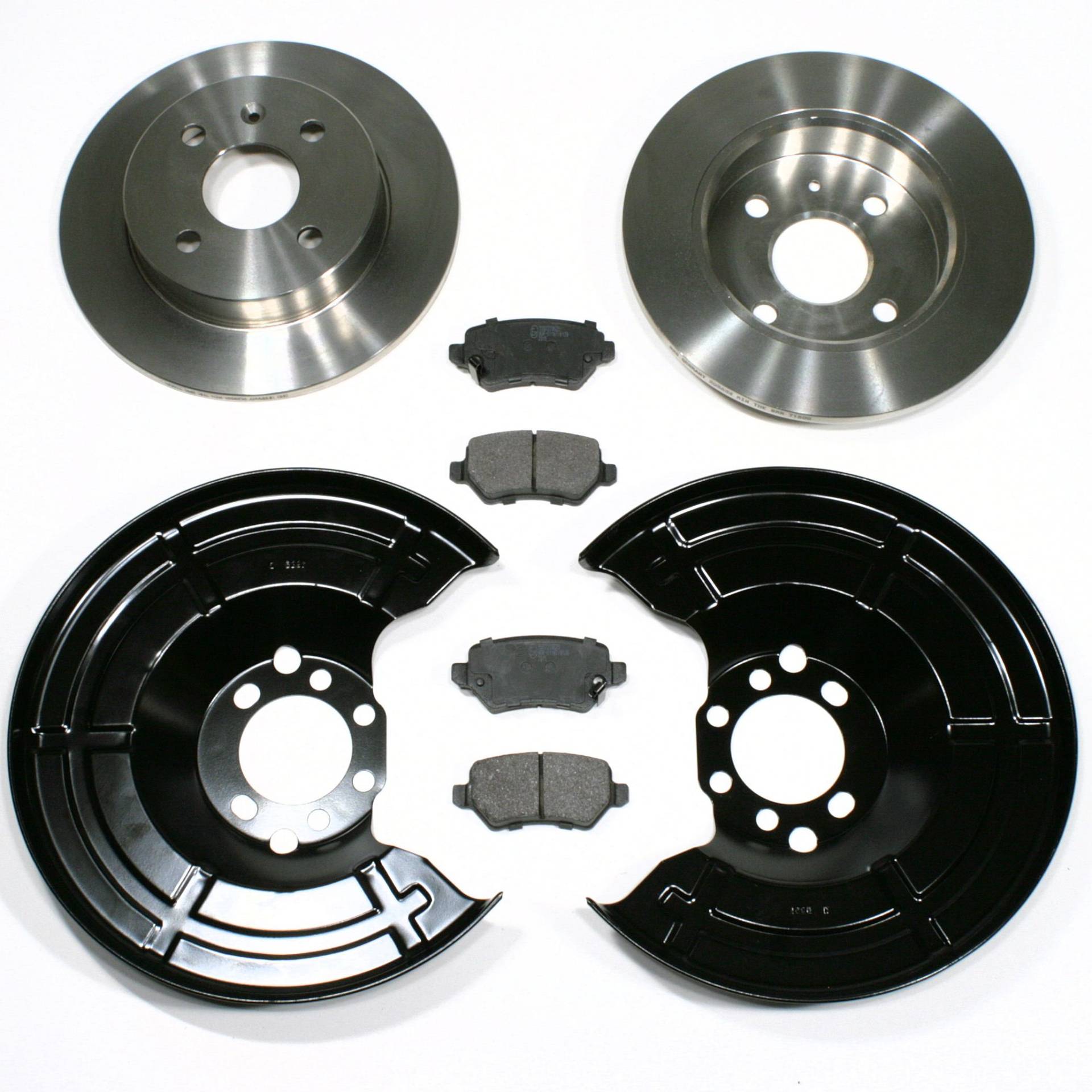 Bremsscheiben/Bremsen + Bremsbeläge + Spritzbleche für hinten/die Hinterachse Bremsscheiben/Bremsen + Bremsbeläge + Spritzbleche für hinten/die Hinterachse von Autoparts-Online