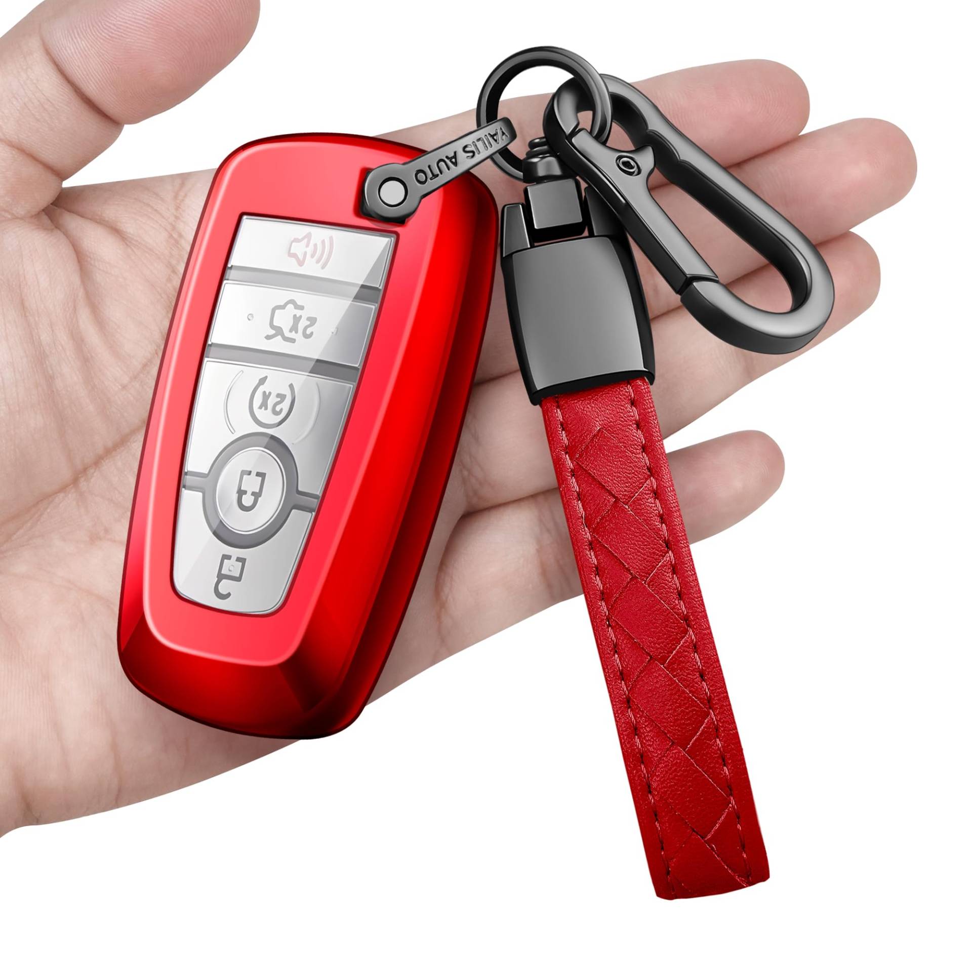 Autophone Ford-Schlüsselhülle mit Leder-Schlüsselanhänger, weiches TPU-Schutz, Schlüsselhülle für Mustang Explorer Fusion Escape Edge Expedition Raptor F150 F250 F350 F450 F550 Smart Key 4–5 Tasten Autophone Ford-Schlüsselhülle mit Leder-Schlüsselanhänger, weiches TPU-Schutz, Schlüsselhülle für Mustang Explorer Fusion Escape Edge Expedition Raptor F150 F250 F350 F450 F550 Smart Key 4–5 Tasten von Autophone