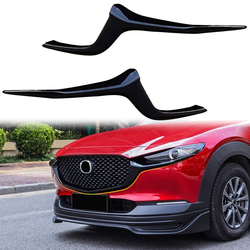 Autophoton für CX-30 2019 2020 2021 2022 2023 Frontkühlergrill Abdeckung Trim 2 Stück ABS-Kunststoff glänzend schwarz von Autophoton