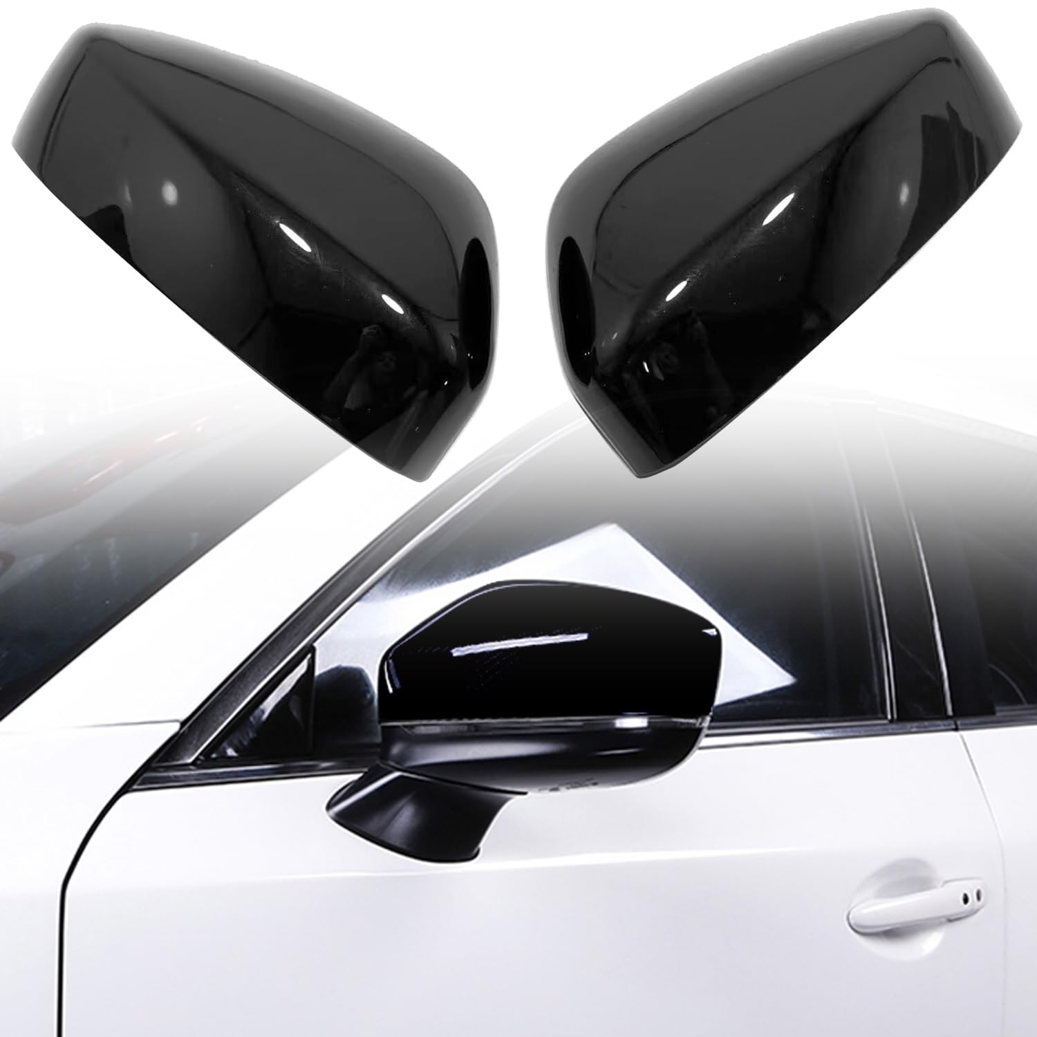 Autophoton für CX-5 KF 2017-2024 Rückspiegel Dekor Abdeckung Trim Glänzend Schwarz ABS-Kunststoff, 2 Stück Autophoton für CX-5 KF 2017-2024 Rückspiegel Dekor Abdeckung Trim Glänzend Schwarz ABS-Kunststoff, 2 Stück von Autophoton