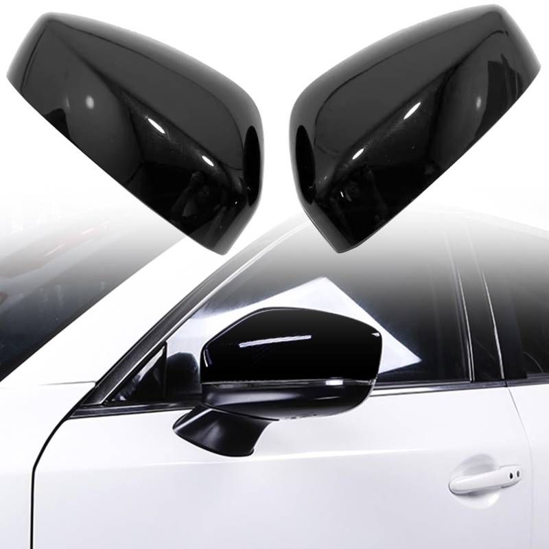 Autophoton für CX-5 KF 2017-2024 Rückspiegel Dekor Abdeckung Trim Glänzend Schwarz ABS-Kunststoff, 2 Stück von Autophoton