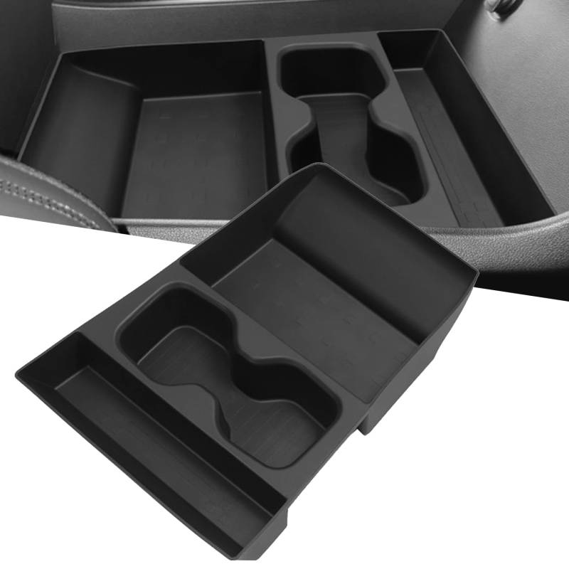 Autophoton für Santa Fe 2024 2025 Konsole Untere Ebene Aufbewahrungsbox Becherhalter TPE Organizer Tablett Zubehör Aufräumen von Autophoton