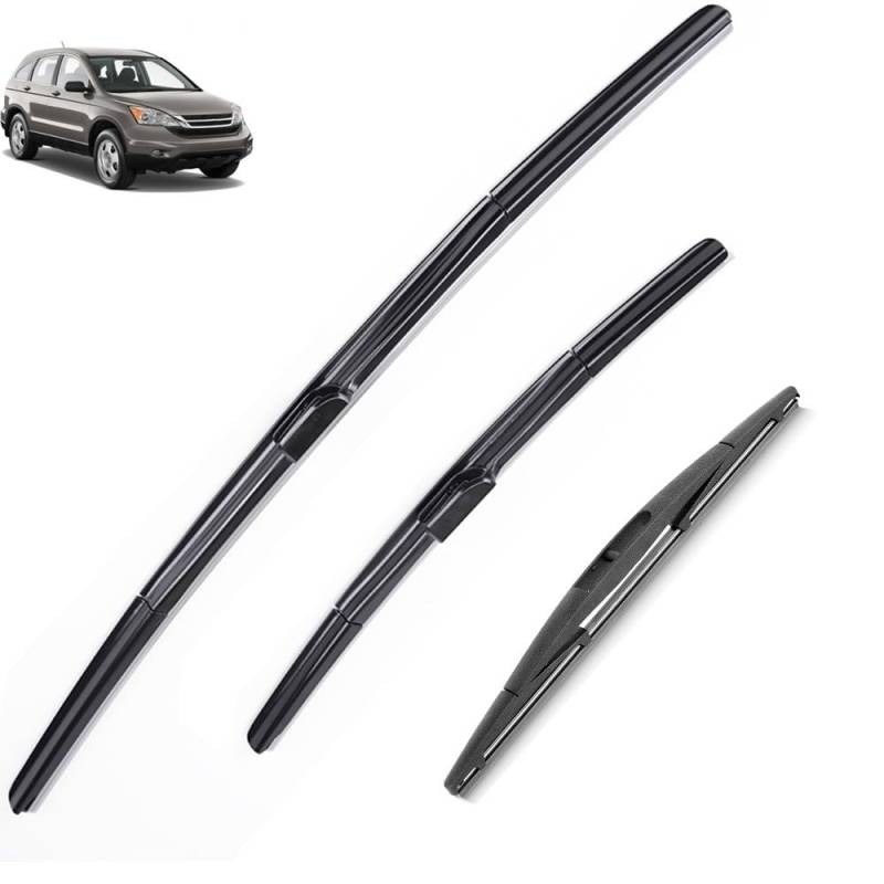 3-teiliges Scheibenwischer-Set for LHD vorne und hinten, kompatibel mit Honda CR-V CRV 2007–2011 MK3, Windschutzscheibe, Windschutzscheibe, Fenster, 26 Zoll + 17 Zoll + 14 Zoll von Autopixl